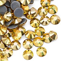 Jollin Hot Fix Crystal Flatback Rhinestones Glass Diamantes Gems 20Mm6Ss 2880Pcs Metallic Sunshine