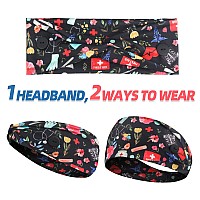 HoogaLife 4pcs Headbands With Buttons For Mask, Women's And Men's Turban Non-Slip Workout Headbands Hair Bands Protect Your Hair And Ears - Medical Set