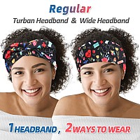 HoogaLife 4pcs Headbands With Buttons For Mask, Women's And Men's Turban Non-Slip Workout Headbands Hair Bands Protect Your Hair And Ears - Medical Set