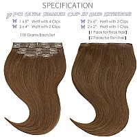 Lacer Hair Seamless Clip In Human Hair Extensions 9A Grade Virgin Hair Clip Ins With Invisible Tape Weft 4 Chocolate Brown Colo