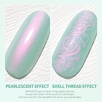 Rarjsm Green Mermaid Gel Polish Pearl Gel Nail Polishpurple Pearl Gel Polish Shimmer Pigment Glitter Iridescent Swirl Thread Ef