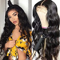 Larhali Ucrown Hair Body Wave 5X5 Transparent Lace Closure Wigs For Black Women Brazilian Unprocessed Virgin Human Hair Lace Fro