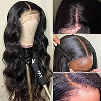 Larhali Ucrown Hair Body Wave 5X5 Transparent Lace Closure Wigs For Black Women Brazilian Unprocessed Virgin Human Hair Lace Fro