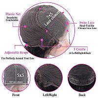 Larhali Ucrown Hair Body Wave 5X5 Transparent Lace Closure Wigs For Black Women Brazilian Unprocessed Virgin Human Hair Lace Fro