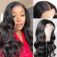 Larhali Ucrown Hair Body Wave 5X5 Transparent Lace Closure Wigs For Black Women Brazilian Unprocessed Virgin Human Hair Lace Fro