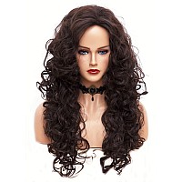 Rugelyss Long Wavy Wigs 28 Inches Natural Dark Brown Synthetic Kinky Curly Hair Wig For Women Or Cosplaydark Brown