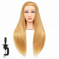 Mannequin Head 2628 Synthetic Fiber Training Head Braiding Head Hair Styling Manikin Cosmetology Doll Head Hairdresser Traini