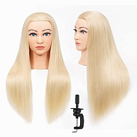 Mannequin Head 2628 Synthetic Fiber Training Head Braiding Head Hair Styling Manikin Cosmetology Doll Head Hairdresser Traini