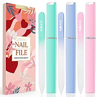 Glass Nail File 3 Pack, Nail File, Glass Nail File with Case, Double Sided Etched Surface Files, Professional Glass File Stocking Stuffers For Women, Unique Gifts Package For Women And Girls, By XIPOO