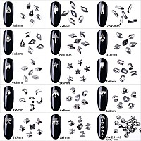 Nibiru 3830Pcs Mineral Black Multi Shapes Rhinestones Glass Diamonds Kit For Nail Art Jewels Decorationshiny Flatback Mix Size