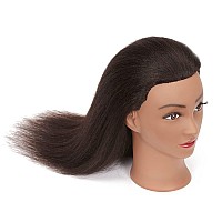 Hairginkgo Mannequin Head 100 Real Hair Manikin Head Styling Hairdresser Training Head Cosmetology Doll Head For Dyeing Cutting