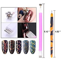 Silpecwee 6Pcs Nail Magnet Cat Eye Magnet For Nails Magnetic Nail Polish Pen Nail Design Kit Magnets Stick Manicure Magnetic Sta