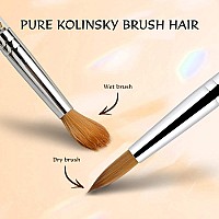 Aokitec 100 Kolinsky Acrylic Nail Brush 22 Oval Crimped Sable Acrylic Brush Wood Nail Art Brush For Acrylic Application Manicu