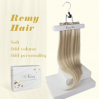 Ve Sunny Clip In Hair Extensions Human Hair 22 Inch Warm Blonde Highlight Medium Blonde Double Weft Full Head Human Hair 7 Pcs 1