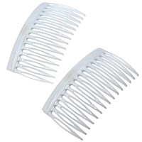 Camila Paris Cp3111 French Hair Side Comb Small Curved White French Twist Hair Combs Decorative Strong Hold Hair Clips For Wo