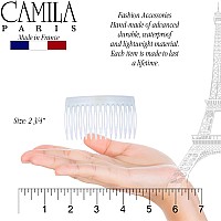 Camila Paris Cp3111 French Hair Side Comb Small Curved White French Twist Hair Combs Decorative Strong Hold Hair Clips For Wo