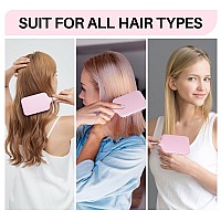 Rhos Paddle Brush For Women Men Detangler For Thick Curly Long Wet Dry Hair Nylon Bristles Square Cushion Brush For S