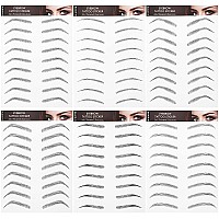 6 Sheets 4D Hairlike Waterproof Eyebrow Stickers Eyebrow Transfers Stickers Grooming Shaping Eyebrow Sticker In Arch Style For