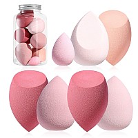 Makeup Sponge Set BS-MALL Blender Sponges 7 Pcs for Liquid, Cream, and Powder, Multi-colored with 1 Mini Makeup Sponge Pink