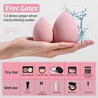 Makeup Sponge Set BS-MALL Blender Sponges 7 Pcs for Liquid, Cream, and Powder, Multi-colored with 1 Mini Makeup Sponge Pink