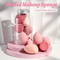 Makeup Sponge Set BS-MALL Blender Sponges 7 Pcs for Liquid, Cream, and Powder, Multi-colored with 1 Mini Makeup Sponge Pink