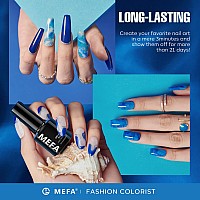 Mefa Blue Gel Nail Polish Set6 Colors Midnight Navy Sapphire Blue Nail Polish Azure Glitter Dark Shades Starter Kit Soak Off Bl