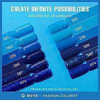 Mefa Blue Gel Nail Polish Set6 Colors Midnight Navy Sapphire Blue Nail Polish Azure Glitter Dark Shades Starter Kit Soak Off Bl