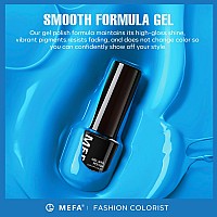 Mefa Blue Gel Nail Polish Set6 Colors Midnight Navy Sapphire Blue Nail Polish Azure Glitter Dark Shades Starter Kit Soak Off Bl