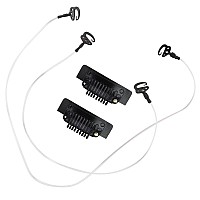 Full Shine Black Stickable Clips for Fish Wire Hair Extensions with 2 Invisible Fishing Line Elastic Wire 20cm and 25cm Removable Clips