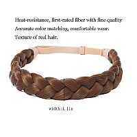 Toecwegr Braid Headband 3 Strands Synthetic Braided Hair Headbands Stretch Plaited Hair Headbands Hairpiece Fashion Girl Costume