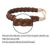 Toecwegr Braid Headband 3 Strands Synthetic Braided Hair Headbands Stretch Plaited Hair Headbands Hairpiece Fashion Girl Costume