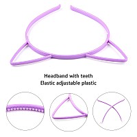 Zifengcer 10 Pcs Plastic Cat Ears Headbands For Kids Girls Women Multicolor Cute Sawtooth Kitty Ears Headwear Gifts Party Hallow