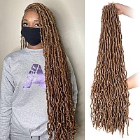 Leeven 36 Inch Soft Locs Crochet Hair 7 Packs Honey Blonde Distressed Faux Locs Pre Looped Natural Butterfly Locs Super Long Syn