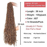 Leeven 36 Inch Soft Locs Crochet Hair 7 Packs Honey Blonde Distressed Faux Locs Pre Looped Natural Butterfly Locs Super Long Syn