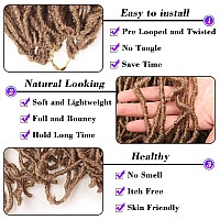 Leeven 36 Inch Soft Locs Crochet Hair 7 Packs Honey Blonde Distressed Faux Locs Pre Looped Natural Butterfly Locs Super Long Syn