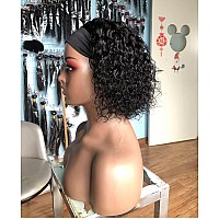 Sweetgirl Short Headband Wig Curly Bob Human Hair Wigs For Black Women Glueless None Lace Front Half Wig With Headband Attached