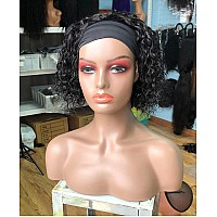 Sweetgirl Short Headband Wig Curly Bob Human Hair Wigs For Black Women Glueless None Lace Front Half Wig With Headband Attached