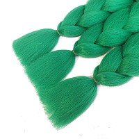 Sucoo Kanekalon Braiding Hair Extensions High Temperature Synthetic Fiber Jumbo Braiding Hair Extensions Crochet Twist Braids With Small Free Gifts 24Inch 3Pcs/Lot(Dark Green)