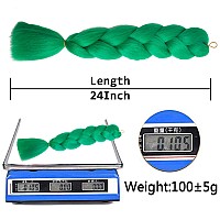 Sucoo Kanekalon Braiding Hair Extensions High Temperature Synthetic Fiber Jumbo Braiding Hair Extensions Crochet Twist Braids With Small Free Gifts 24Inch 3Pcs/Lot(Dark Green)