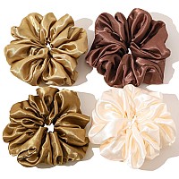 Scrunchies Hair Ties For Women Big Silk Satin Scrunchie Exra Large Jumbo Gaint Oversized Cute Scrunchy For Curl Thick Hair Lig