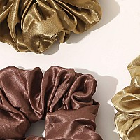 Scrunchies Hair Ties For Women Big Silk Satin Scrunchie Exra Large Jumbo Gaint Oversized Cute Scrunchy For Curl Thick Hair Lig