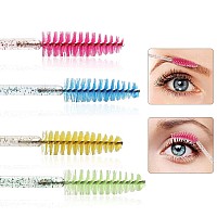 Ilaesh 100 Pcs Disposable Eyelash Brushes Mascara Wands Eye Lash Brush Spoolies For Eyelash Extensions Spoolie Eyebrow Eyes