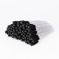 Ilaesh Crystal Mascara Wands Disposable Eyebrow Eyelash Brushes For Eyelash Extensions Lashes Makeup Tool 100 Pcsblack