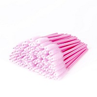 Eyelash Disposable Mascara Wands Spoolie Brushes 100 Pcs Pink