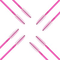 Eyelash Disposable Mascara Wands Spoolie Brushes 100 Pcs Pink