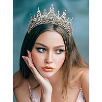 Sweetv Tiaras And Crowns For Women Wedding Tiara For Bride Rhinestone Queen Crown Crystal Costume Hair Accessories For Birthd