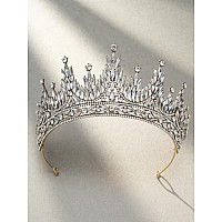 Sweetv Tiaras And Crowns For Women Wedding Tiara For Bride Rhinestone Queen Crown Crystal Costume Hair Accessories For Birthd