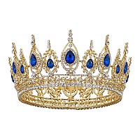 Sweetv Royal Queen Crown Wedding Tiara For Bride Rhinestone Tiaras And Crowns For Women Costume Headpiece For Birthday Cospla