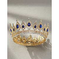 Sweetv Royal Queen Crown Wedding Tiara For Bride Rhinestone Tiaras And Crowns For Women Costume Headpiece For Birthday Cospla