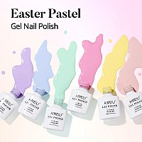 Aimeili Soak Off Spring Summer Gel Polish Easter Pastel Pink Yellow Blue Purple Gel Nail Polish Easter Decorations Nail Art Colo